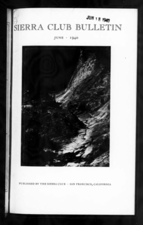 Sierra Club Bulletin 1940 Vol 25 No 3 June cover